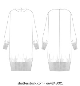technical drawing vector illustration dress