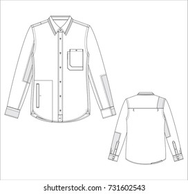 technical drawing vector illustration shirt