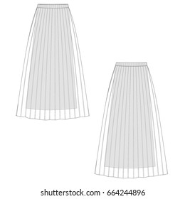 technical drawing vector illustration skirt