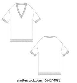 technical drawing vector illustration sweater