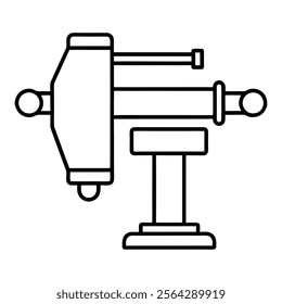 Technical Drawing of a Vise Tool