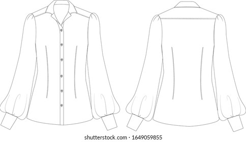 Technical drawing women shirt. EPS10 illustrator.