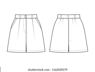 Technical Drawing Womens Shorts Stock Vector (Royalty Free) 1162039279 ...