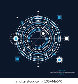 Technical drawing.Fantastic circle .Drawing details .Hud Futuristic .	