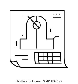 technical drawings architectural drafter line icon vector. technical drawings architectural drafter sign. isolated contour symbol black illustration