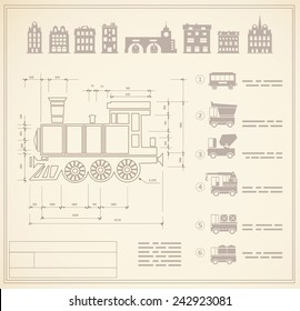 Technical drawings for locomotive engineers