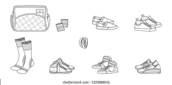 Technical drawings of men's shoes.