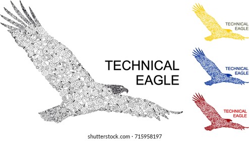 Technical eagle design vector