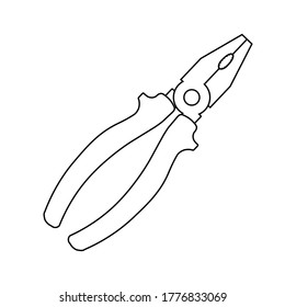 Technical electric pliers icon. Outline technical electric pliers vector icon for web design