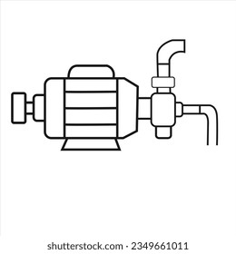 Technical equipment and supply for water pump system set. Electric powered motor.water  pump vector icon. Powered by electric motor. For control or distribution fluid in industrial,