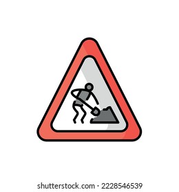 Technical error color line icon. Website banner. Download process. System update.