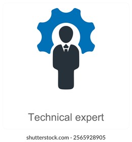 Technical Expert and programmer icon concept
