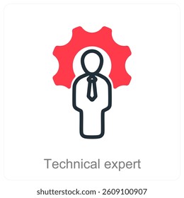 Technical Expert and programmer icon concept