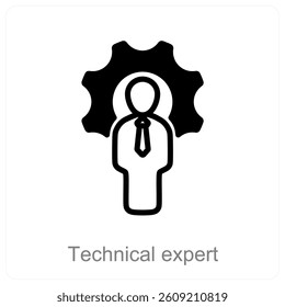 Technical Expert and programmer icon concept