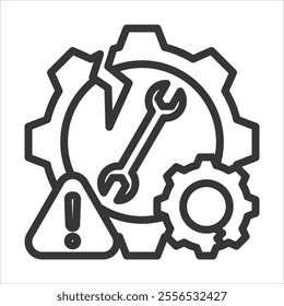 Technical Failure Outline Icon Vector Illustration