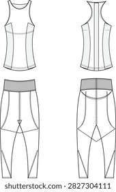 Technical fashion flat sketch