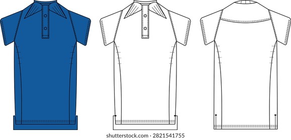 Technical flat sketch short