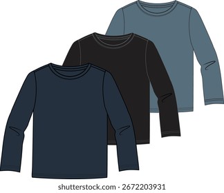 Esboço plano técnico de T-Shirt Design de arte de manga completa e curta