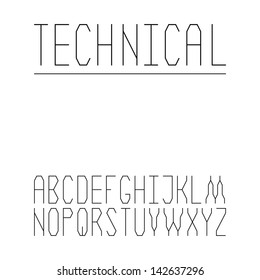 Technical font set (vector version)