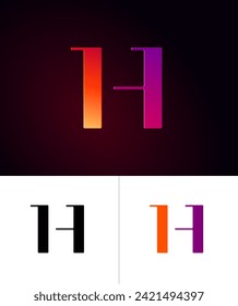 Technical future font, digital cyber alphabet, trendy original 3d letter H for interface design, logo design, set vector illustrations 10EPS