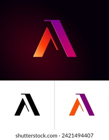 Fuente técnica futura, alfabeto digital, letra 3d original de moda A para diseño de interfaz, diseño de logotipo, ilustraciones vectoriales definidas 10EPS
