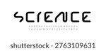 Technical future font, trendy digital cyber alphabet, letters from A, B, C, D, E, F, G, H, I, J, K, L, M, N, O, P, Q, R, S, T, U, V, W, X, Y, Z and numbers from 0, 1, 2, 3, 4, 5, 6, 7, 8, 9 for design, vector illustration 10EPS