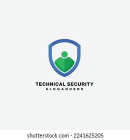 technical gradient color design logo