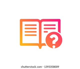 Technical help icon. Instruction sign. Classic flat style. Gradient help icon. Vector