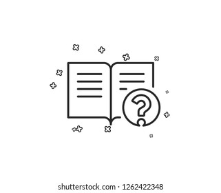 Technical help line icon. Instruction sign. Geometric shapes. Random cross elements. Linear Help icon design. Vector