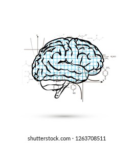 Technical hemisphere of human brain, concept illustration