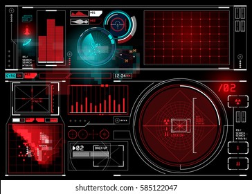 technical HUD display with futuristic digital interface elements. Vector illustration