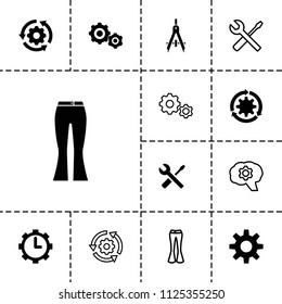 Technical icon. collection of 13 technical filled and outline icons such as wrench and screwdriver, clock in gear. editable technical icons for web and mobile.
