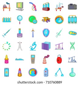 Technical icons set. Cartoon style of 36 technical vector icons for web isolated on white background
