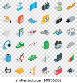 Technical icons set. Isometric style of 36 technical vector icons for web for any design