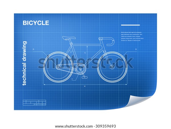 Illustration Technique Avec Dessin De Velo Image Vectorielle De Stock Libre De Droits