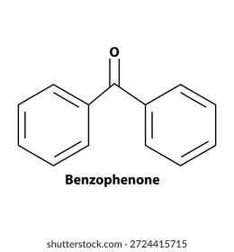 uma ilustração técnica do composto químico benzofenona, mostrando sua estrutura molecular e fórmula química. compostos.
