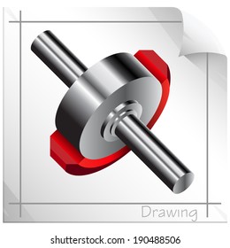 Technical Illustration cut out section - Illustration