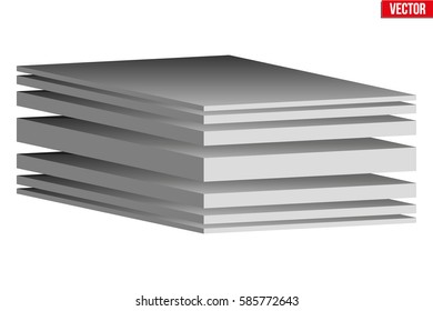 Technical illustration of a multilayer fabric. Demonstration of the structure of the material. Vector Illustration isolated on white background