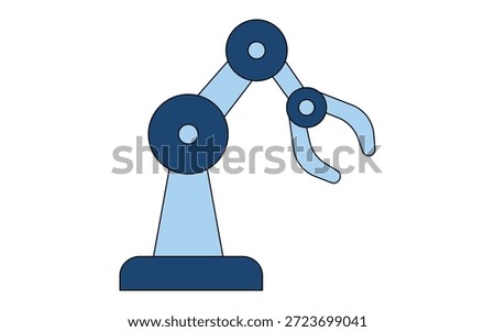 Technical Illustration of Robotic Arm with Gripper Mechanism for Engineering and Automation Design
