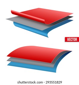 Technical illustration of a three-layer fabric. Demonstration of the structure of the material. Vector Illustration isolated on white background