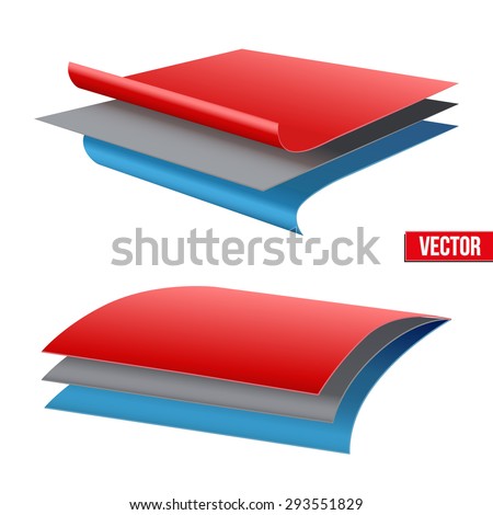 Technical illustration of a three-layer fabric. Demonstration of the structure of the material. Vector Illustration isolated on white background