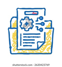 informações técnicas ícone doodle esboço vetor. informações técnicas sinal. símbolo isolado ilustração
