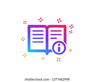 Technical information icon. Instruction sign. Dynamic shapes. Gradient design technical info icon. Classic style. Vector