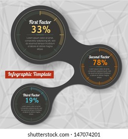 Technical and Information indicators. Vector infographics design element set.