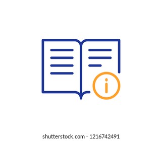 Technical information line icon. Instruction sign. Colorful outline concept. Blue and orange thin line color icon. Technical info Vector