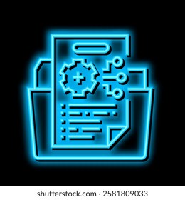 technical information neon light sign vector. technical information illustration