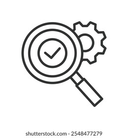 Technical inspection, icon in line design. Technical, inspection, maintenance, quality, control, equipment, testing on white background vector. Technical inspection editable stroke icon