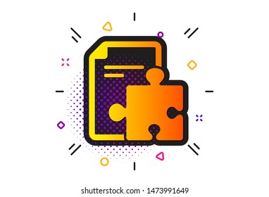 Technical instruction sign. Halftone circles pattern. Strategy icon. Classic flat strategy icon. Vector