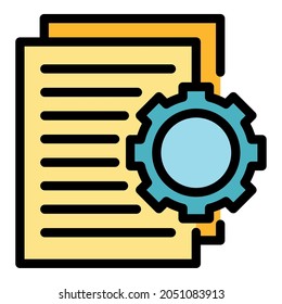 Technical interview icon. Outline technical interview vector icon color flat isolated