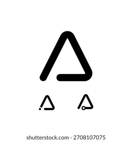 Letra técnica A, fuente digital del alfabeto cibernético, incluyendo el conjunto de tres letras diferentes, Ilustración vectorial 10EPS